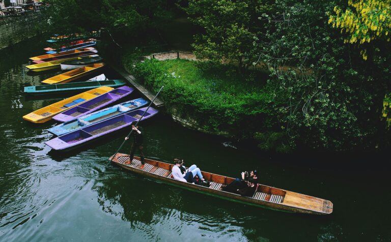 Traditional wooden boat journey