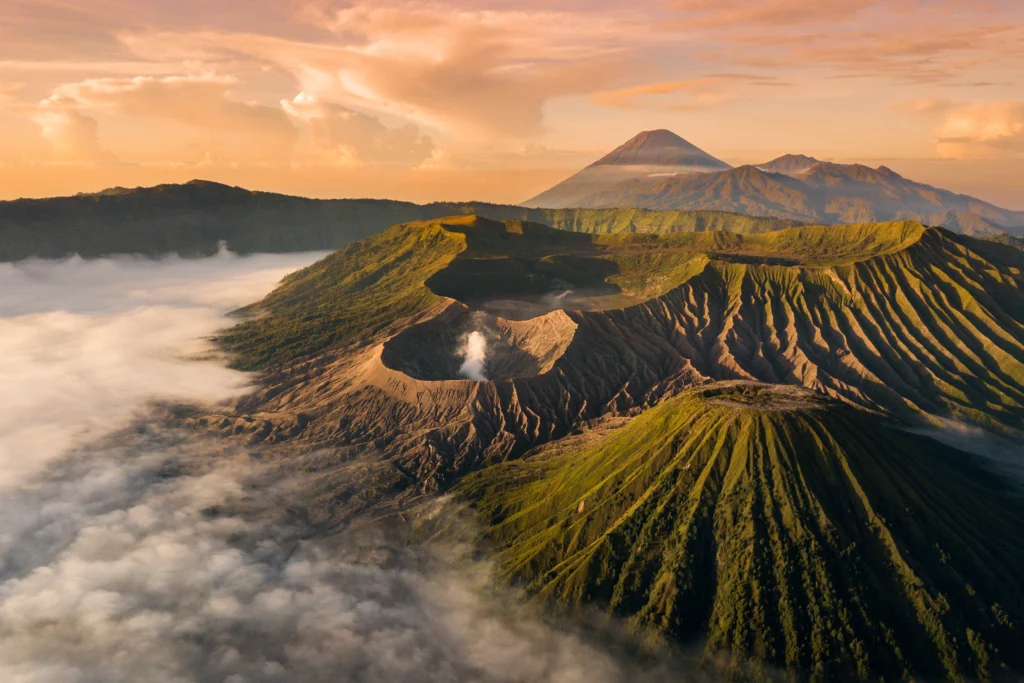 Mount Bromo volcanic sunrise landscape
