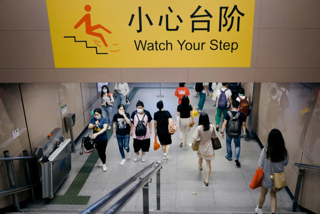 Public transportation safety scene